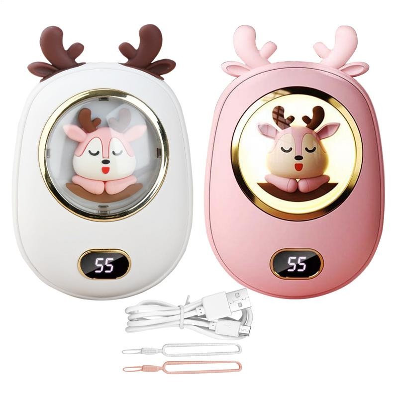 Terlaris Cute Deer Hand Warmer Power Bank 2 In 1 USB Rechargeable Winter Mini Hand Warmer Electric