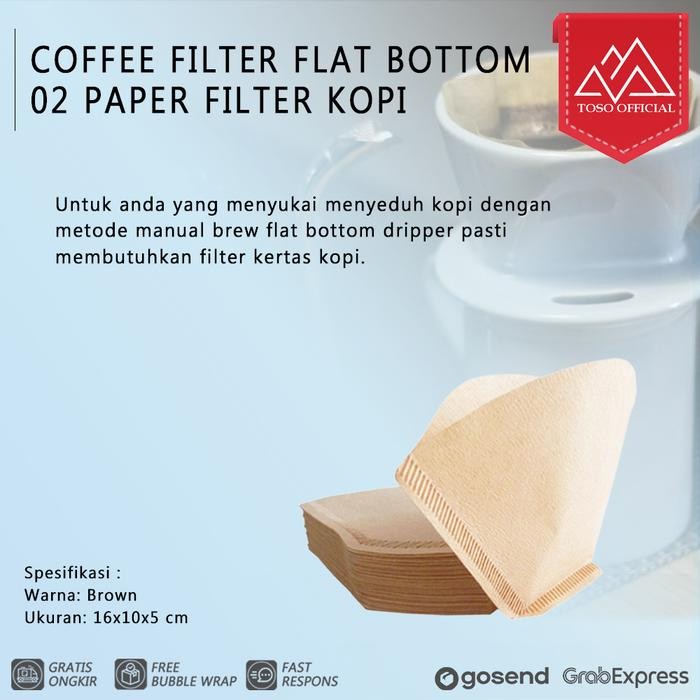 

Terlaris Coffee Filter Flat Bottom 02 Paper Filter Kopi 100Pcs Saringan Kertas