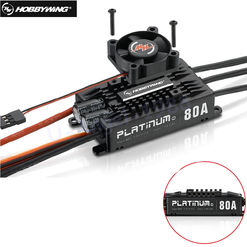 Terlaris Hobbywing Platinum Pro V4 80A 120A 3-6S Lipo BEC Empty Mold Brushless ESC for RC Drone Air
