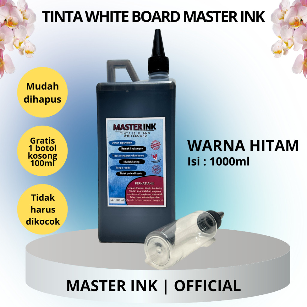 

Tinta Spidol Whiteboard Master INK Tinta Isi Ulang Spidol Master INK HITAM 1000ml