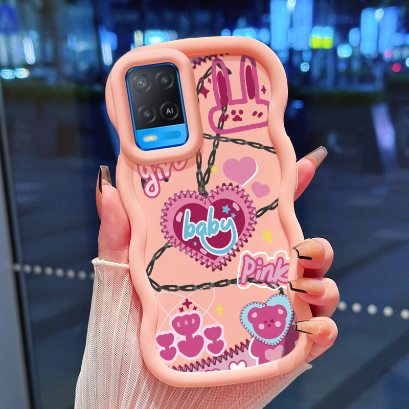 Casing Untuk OPPO A54 Case kelinci Softcase Scrub silikon Cesing dua Kesing Macaron Kasing