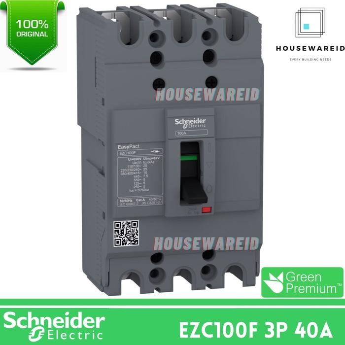 Mccb Schneider Easypact Ezc100F 3 Phase 40 Ampere Original, Ezc 3P 40A