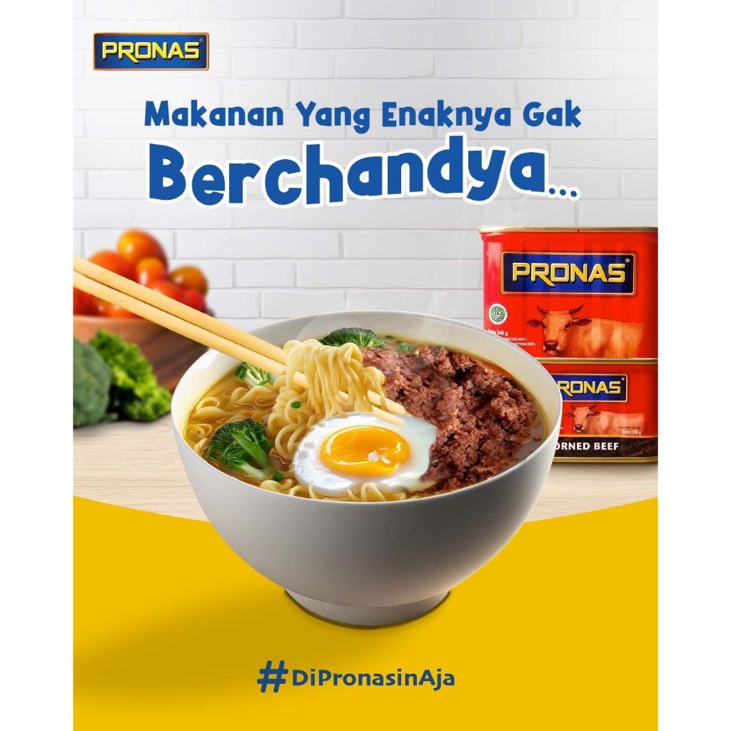 

Pronas Kornet Sapi Regular 198 g dalam kemasan Kaleng EOE bundling 2 pcs