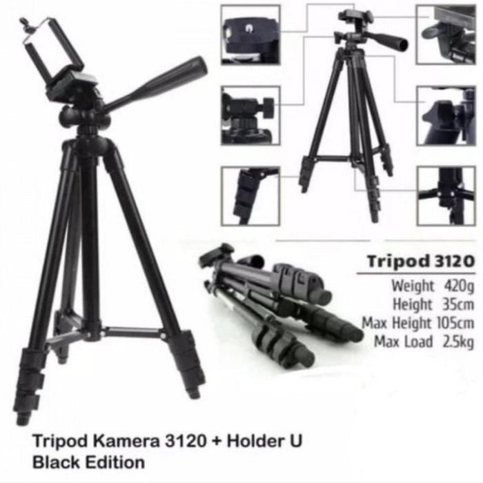 Tripod Hp Dan Kamera 1 Meter Universal Holder Hp Kamera Stabilizer Terlaris