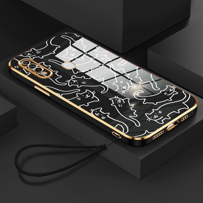 Casing Hp Untuk OPPO A31 A8 Case Casing HP Kesing menggambarkan kucing Softcase pelindung silikon ca