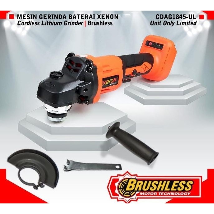 Mesin Gerinda Cas Xenon Cdag1845 Cordless Angle Grinder Unit Only