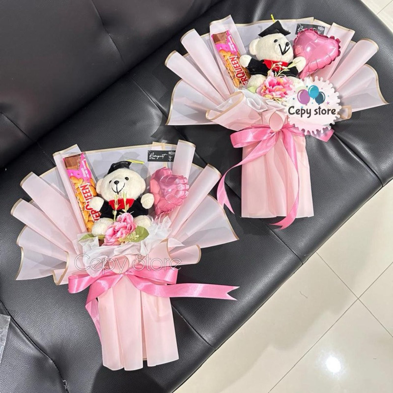 Buket Boneka Wisuda / Buket Boneka Coklat Silverqueen