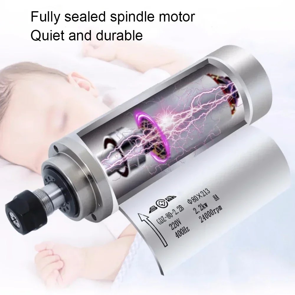 800W Water Cooled Spindle Motor Kit CNC Router Spindle Kit 220V 110V High Speed 24000Rpm ER11 For CN