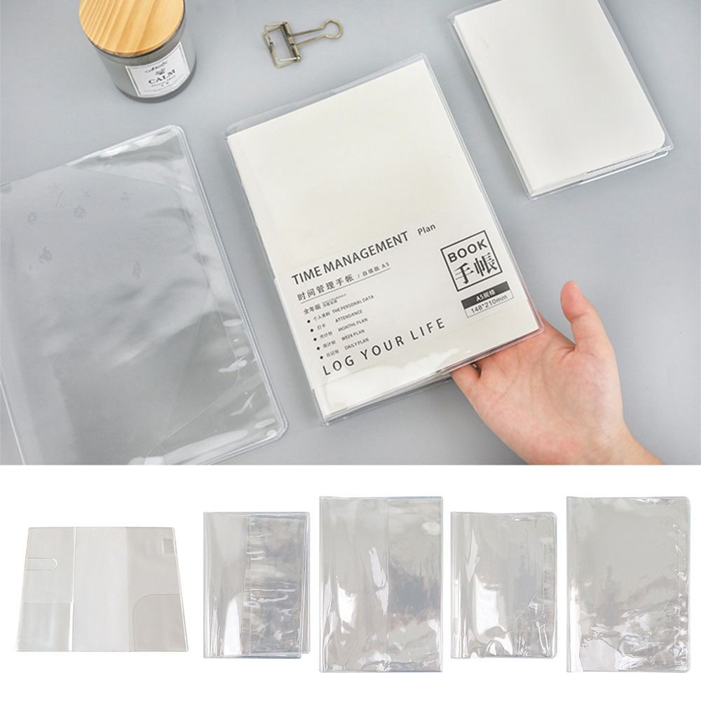 

Durable A5/A6 Notebook Protective Sleeve Transparent Waterproof Scrapbooking Cover Pvc Book Cover