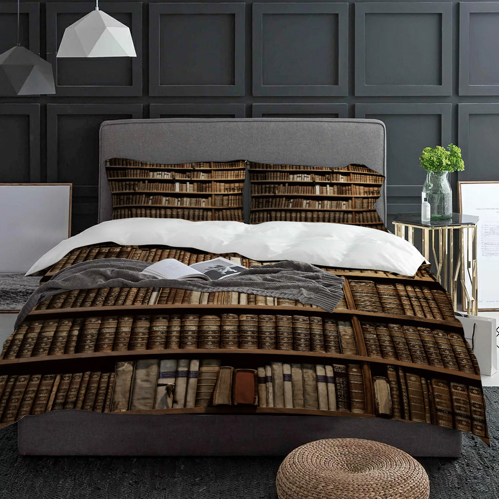 

Ancient Library Book Bedding Set 3Pcs Boys Girls Duvet Cover Pillowcase Kids Adult Quilt Cover