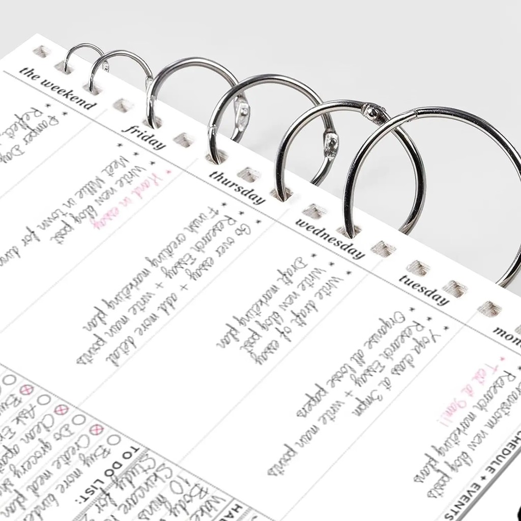 

10Pcs Binder Rings Loose Leaf Binder Ring Nickel Plated Metal Book Ring Hook For Flash Cards Index