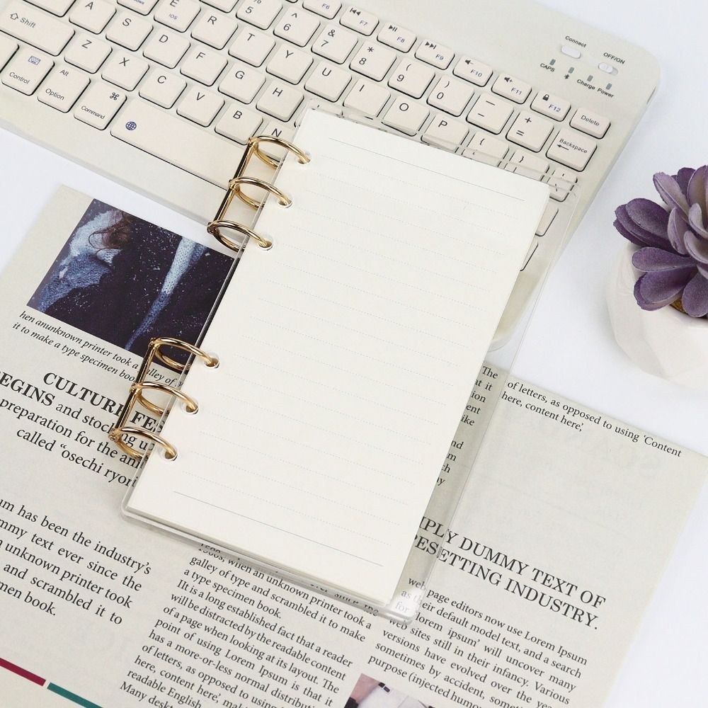 

Acrylic A6 Notebook Cover Transparent Glitter Binder Notebook Shell Office Stationery Supplies