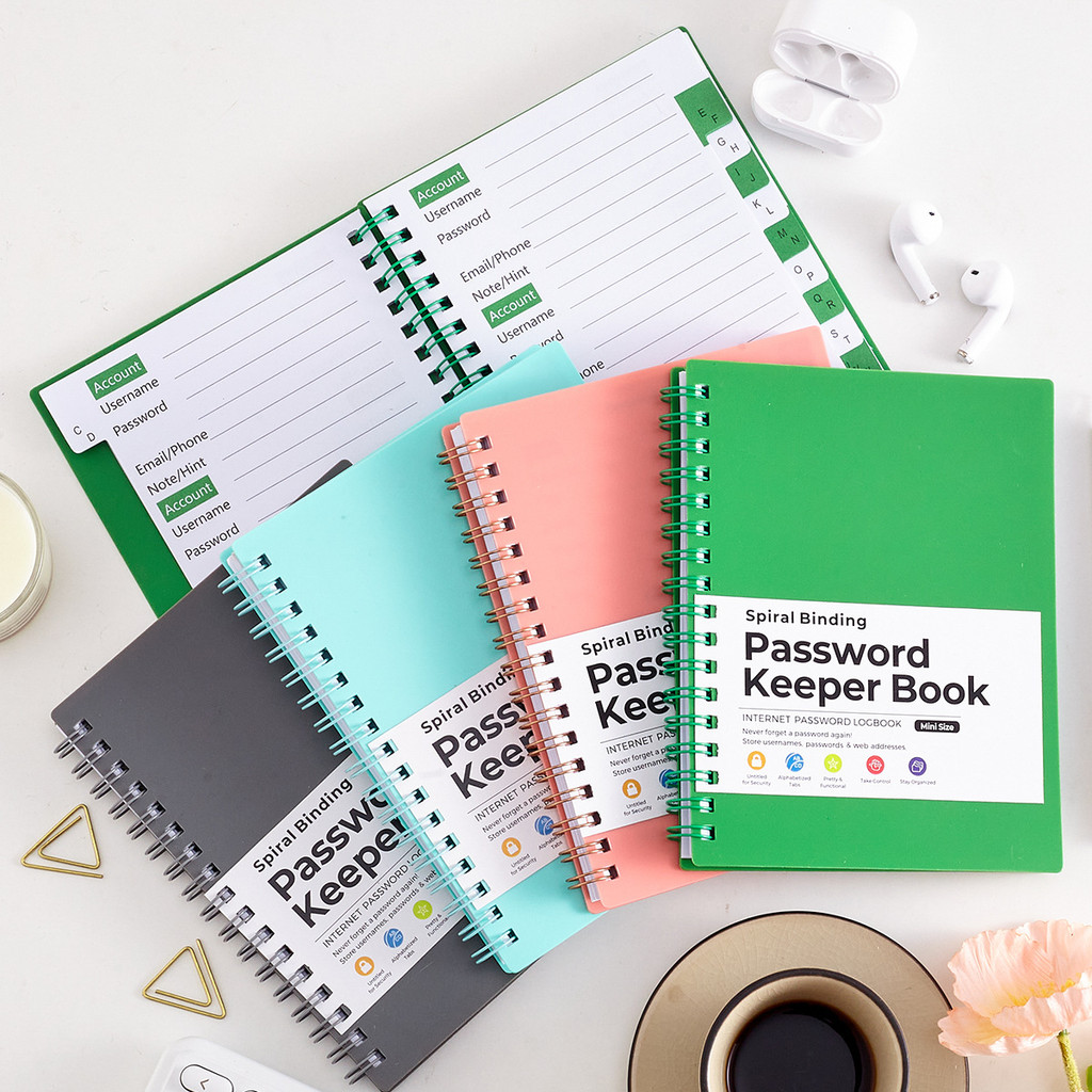 

A6 Pp Cover Coil Password Notebook With Letter Index Label Internet Login Password Address Book