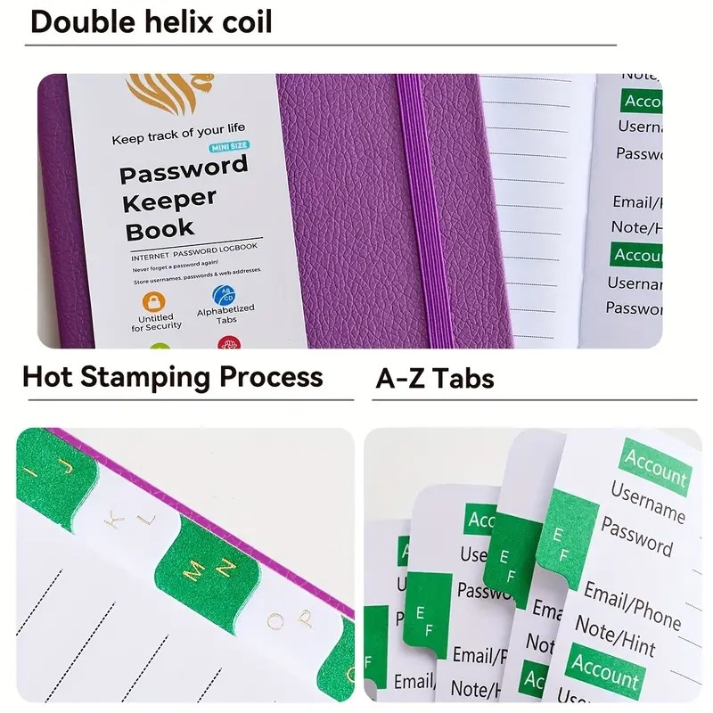 

Password Book With Alphabetical Tabs - Internet Address & Password Keeper Logbook For Password