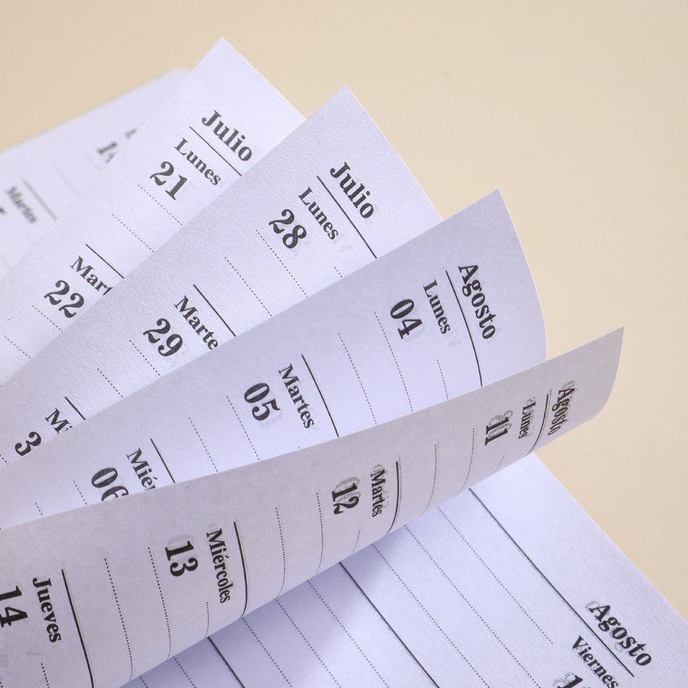 

2025 A7 Agenda Book Portable Softside Planner Notepad Spanish English Notebook Stationery Office