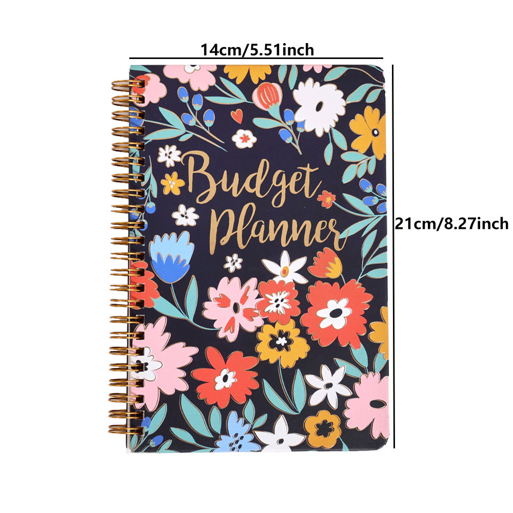 

50 Sheets Retro Flower Undated Budget Planner Cardboard Cover Monthly Budget Book Undated Finance