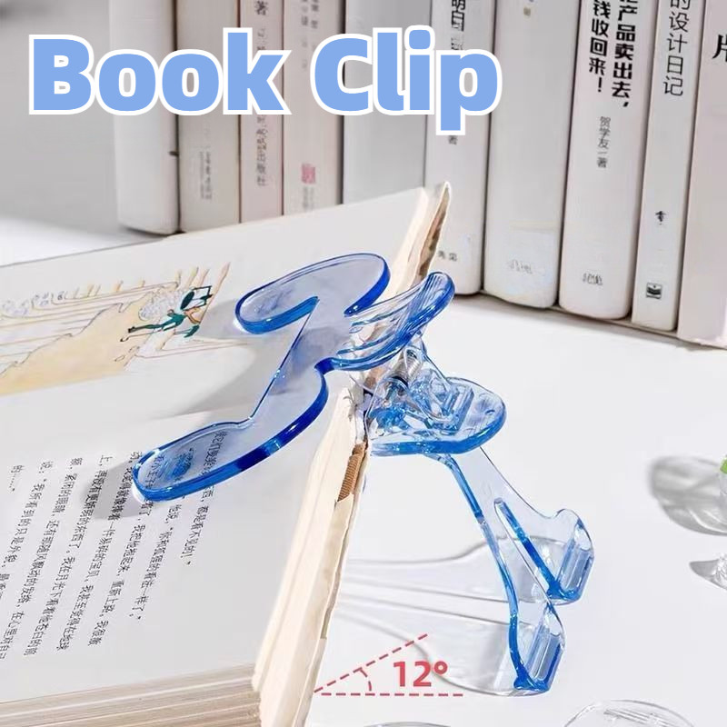

Transparent Plastic Book Clip With Bracket Reading Aid Fixed Book Holder Folder Paper Clips