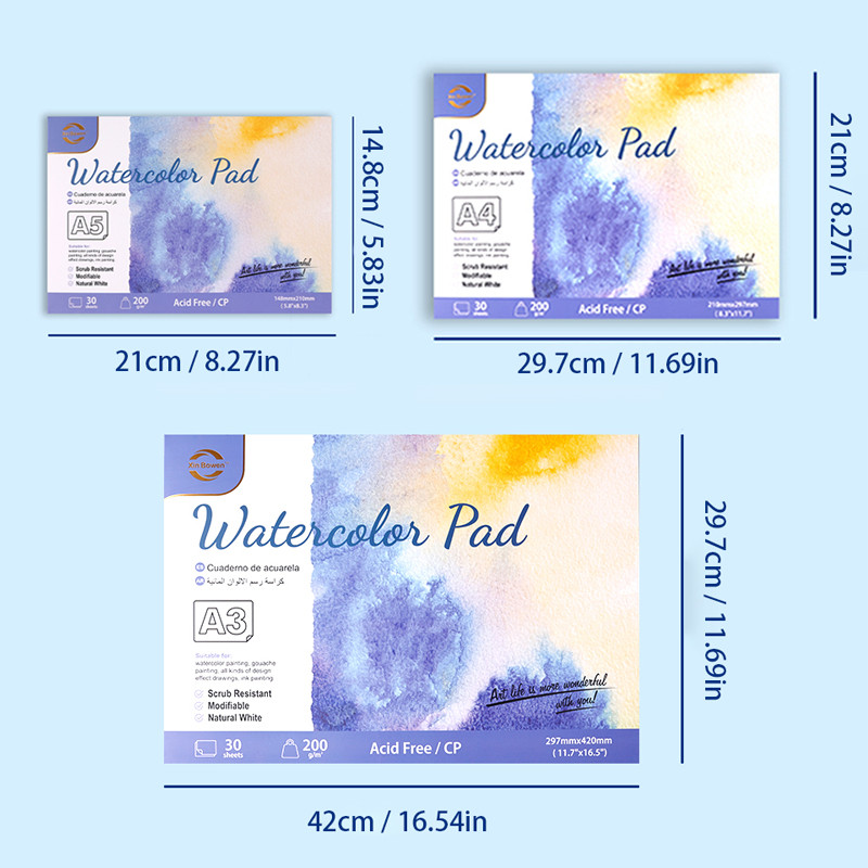 

Watercolor Book With Coarse Grain, 200G, Thickened With Full Wood Pulp, Art, Painting And Sketching,
