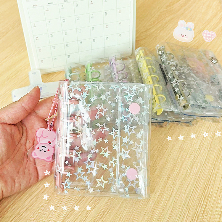 

M5 Color Clip Laser Star Loose Leaf Binder Cover Journal Sketchbook Accessories Diary Office