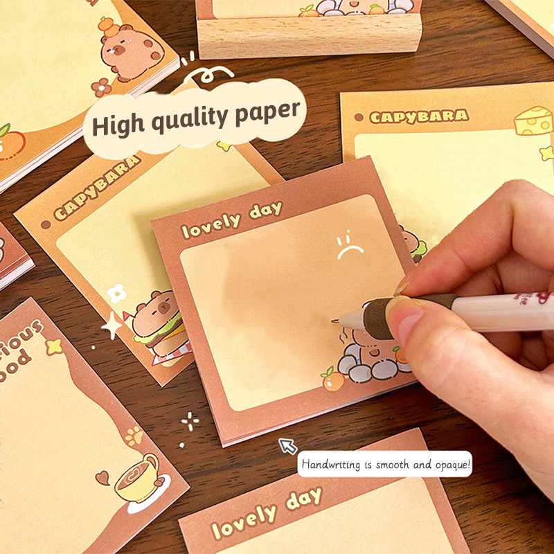 

50 Sheets Kapibala Notepad Memo Pad Kawaii Stationery Supplies Students Cartoon Message Book