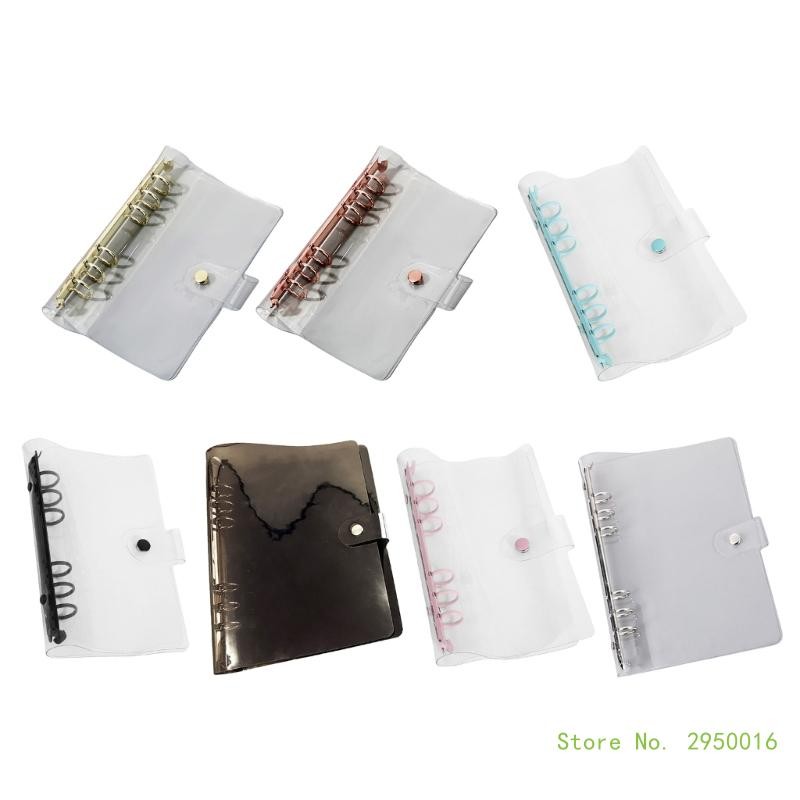 

Clear Binder Cover Notebook Shells Loose Leaf Notebook Binder Cover Protector 6 Holes Binder For
