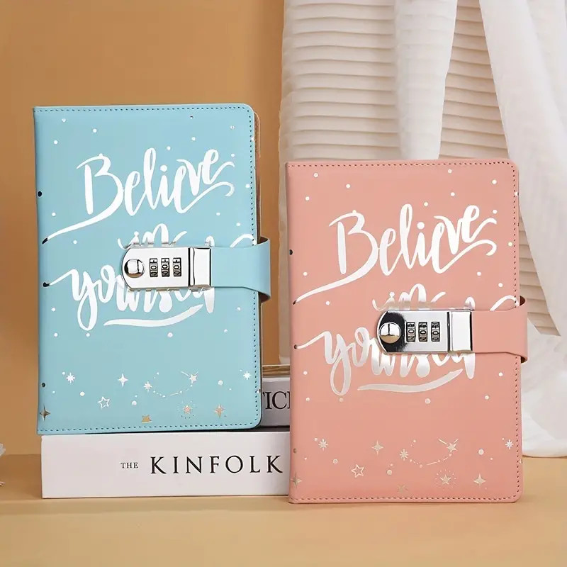 

Leather Journal Notebook A5 With Combination Lock,Travel Sailor Writing Diary Personal Planner