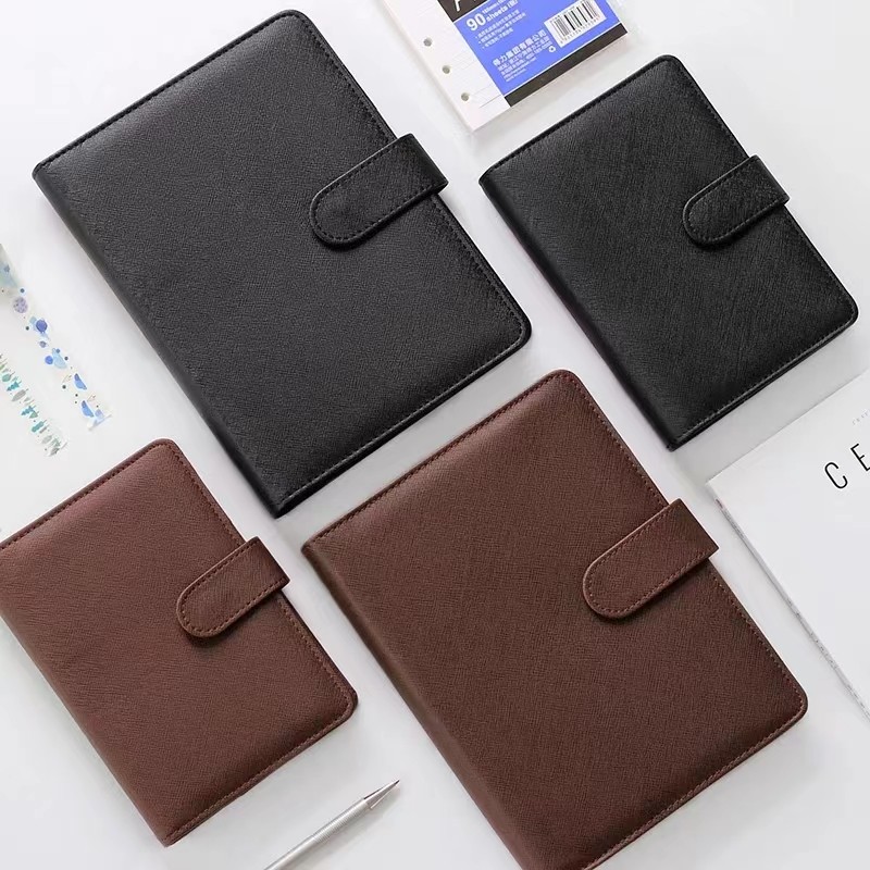 

A5 Pu Leather Notebook Binder Refillable 6 Ring Budget Binder For Filler Paper, Loose Leaf Personal