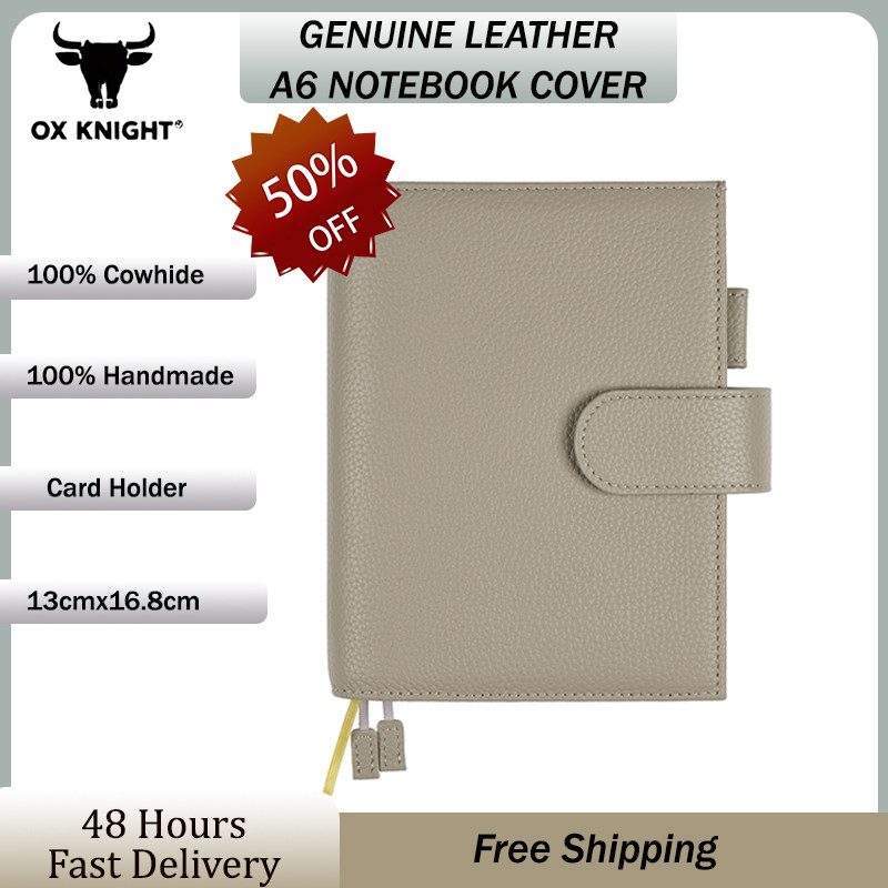 

Ox Knight 2025 Original Series A6 Plus Cover For A6 Stalogy Notebook Litchi Grain Cowhide Planner