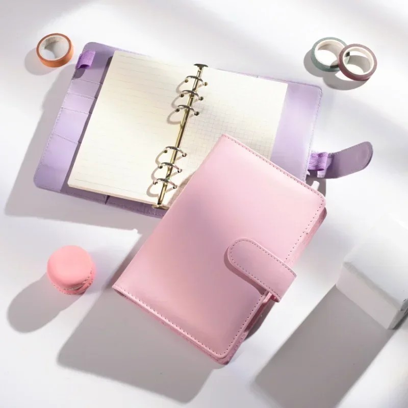 

Pu Leather A5 Journal Binder Cute Binder Photocards Cover Loose-Leaf Collection Book Photo Cards