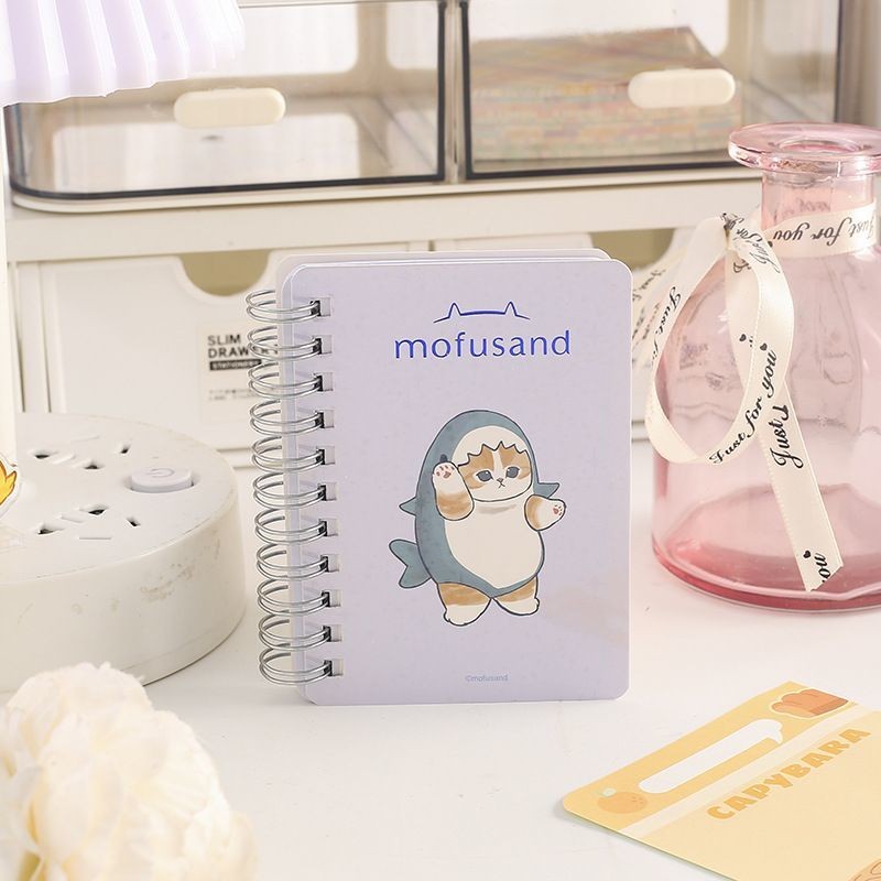 

Mofusand Coil Notebook Cute Shark Cat Mini Pocket Book Portable Daily Record Loose-Leaf Notebook