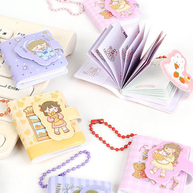 

Mini Key Chain Notebook Cute Color Page Planner Notepad Portable Diary Journal Planner Notebook For