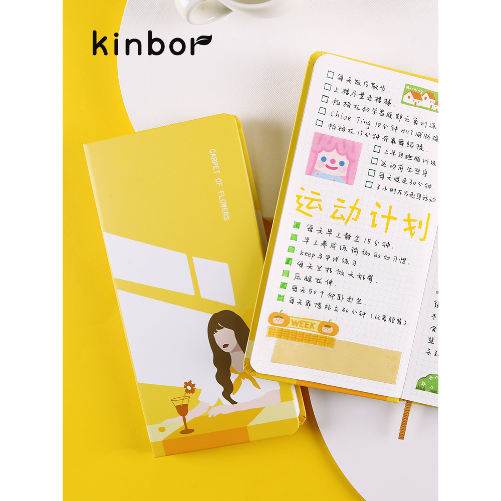 

Kinbor Small Weekly Planner Square Notebook 91X185Mm For Writing Grid Notepad Journal Diary