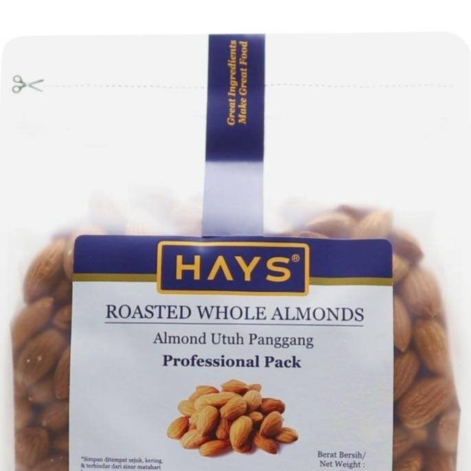 

kacang Almond Panggang Utuh 500 Gram / Roasted Almond Whole 500 Gram HAYS Food Snacks