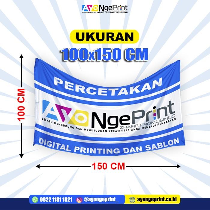 

Flagers - Sablon Bendera Custom - Desain Suka-Suka - Uk.100X150Cm - Bahan Satin