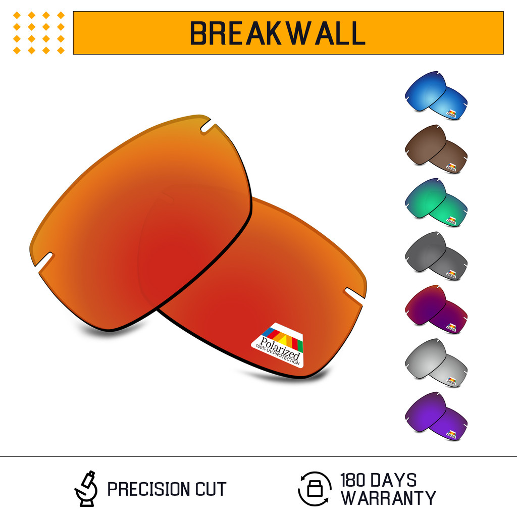 Bwake Polycarbonate Polarized Replacement Lenses For-Maui Jim Breakwall Mj422 Sunglasses Frame -