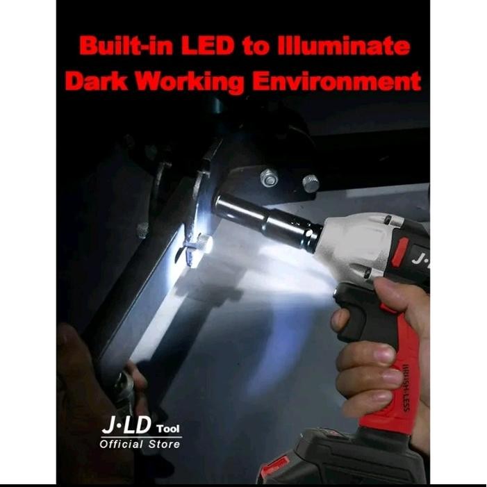 READY JLD Impact wrench 350NM impact driver pembuka baut ban mobil / ban motor / cvt motor tanpa