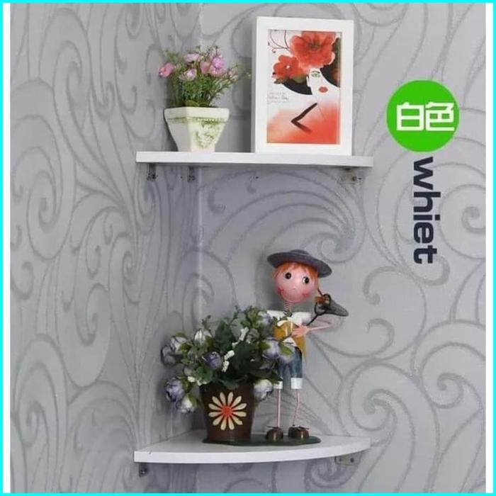 rak sudut siku 3 susun mandi kamar vintage dinding dekorasi