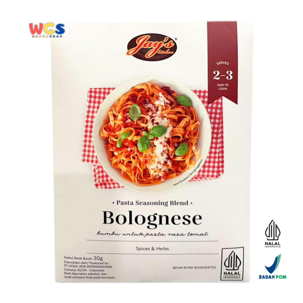 

READYY! Jay's Kitchen Bolognese Pasta Seasoning Blend Spices & Herbs 30g - Bumbu Pasta Rasa Tomat