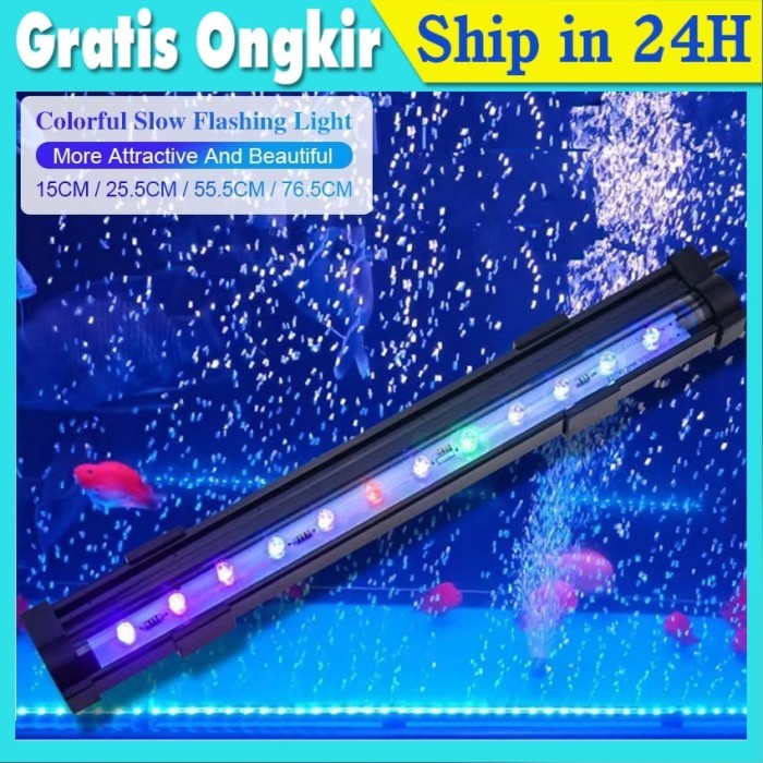 Best penjualan Lampu Celup 15-77cm Led Lampu Aquarium Celup Lampu Led Aquarium Gelembung Batu