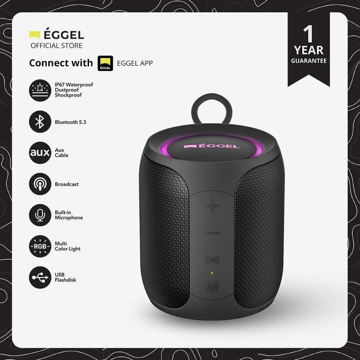 Diskon Eggel Terra 3 Mini S 360 Waterproof Portable Bluetooth Speaker