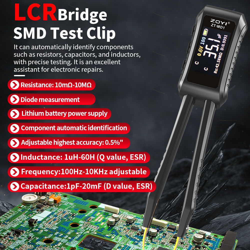 NEW Digital Smart Tweezers LCR SMD ESR Tester