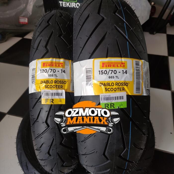 PREMIUM Paket Ban Pirelli Diablo Rosso Scooter 150/70-14 & 120/70-14 Aerox 155