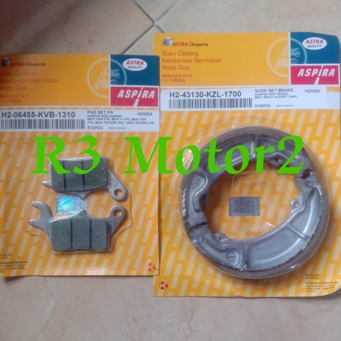 PREMIUM Paket kampas rem aspira depan belakang untuk beat,Vario,Vario 125