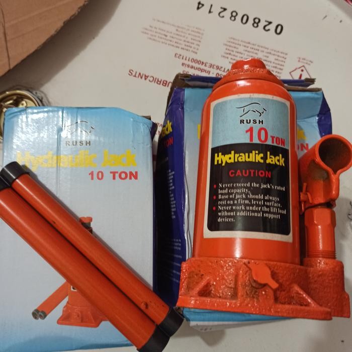 PREMIUM dongkrak botol 10 ton hydraulic jack ( RUSH )