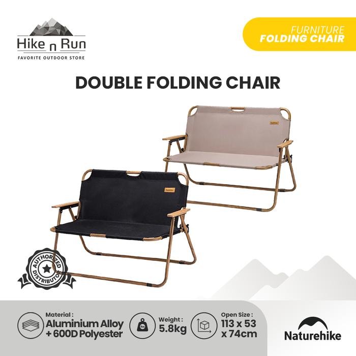 PREMIUM Kursi Lipat Camping Naturehike NH20JJ002 Double Folding Chair