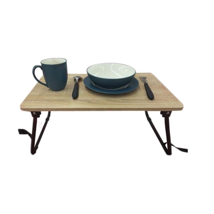 PREMIUM Selma Oliver Meja Laptop Lipat - Cokelat Folding Table Foldable Study Desk Meja Belajar Mini