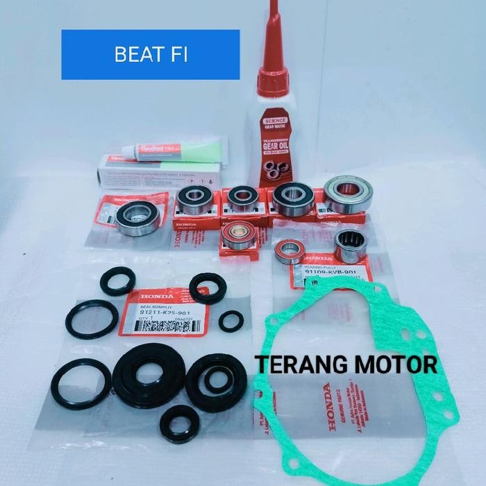 PREMIUM PAKET KOMPLIT SET BEARING LAHER SEAL SIL CVT BEAT FI VARIO FI SCOOPY FI SPACY FI 110 115