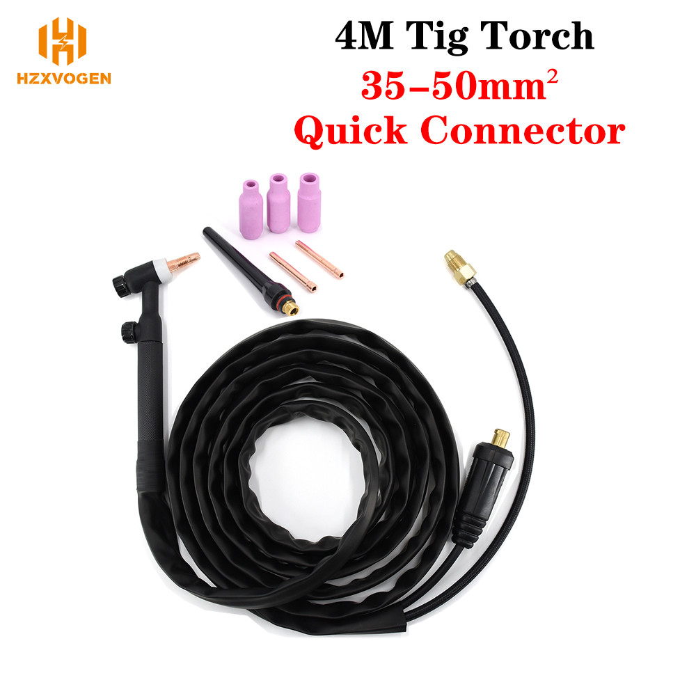 HZXVOGEN WP26 Tig Torch 4M Kabel 35-50mm2 Konektor Tig Welder Senjata Cocok TIG200P HBM2280 Mesin La