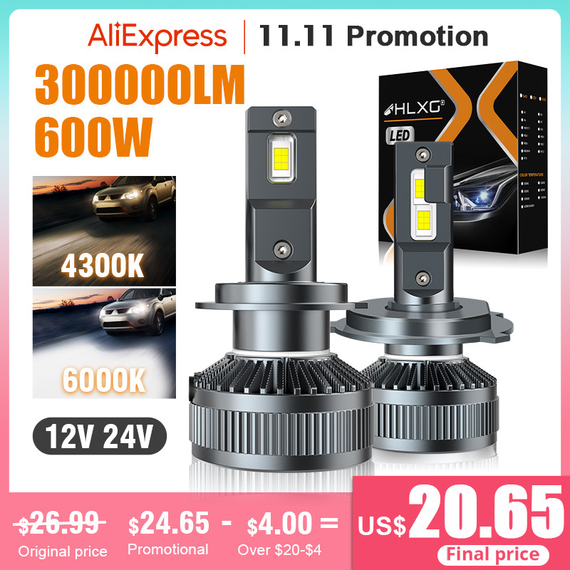 H7 LED Canbus 600W 300000LM H4 H11 H1 HB3 9005 HB4 H8 HIR2 9012 Bi LED Bohlam Lampu Depan Mobil Sepe