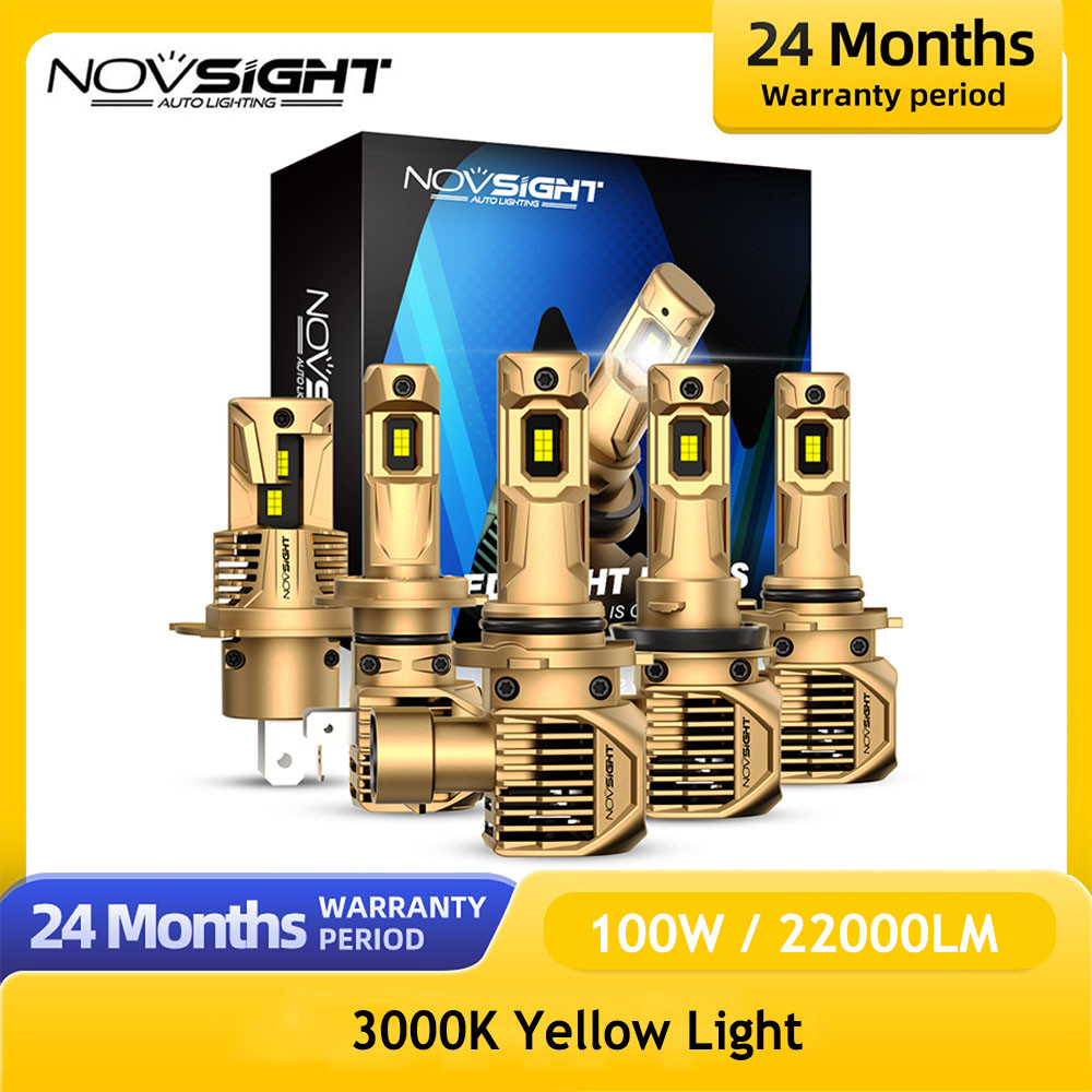 NOVSIGHT H7 Lampu Depan LED H4 Lampu LED untuk Mobil H11 LED 12V 9005 9006 HB3 HB4 3000K 100W 22000L